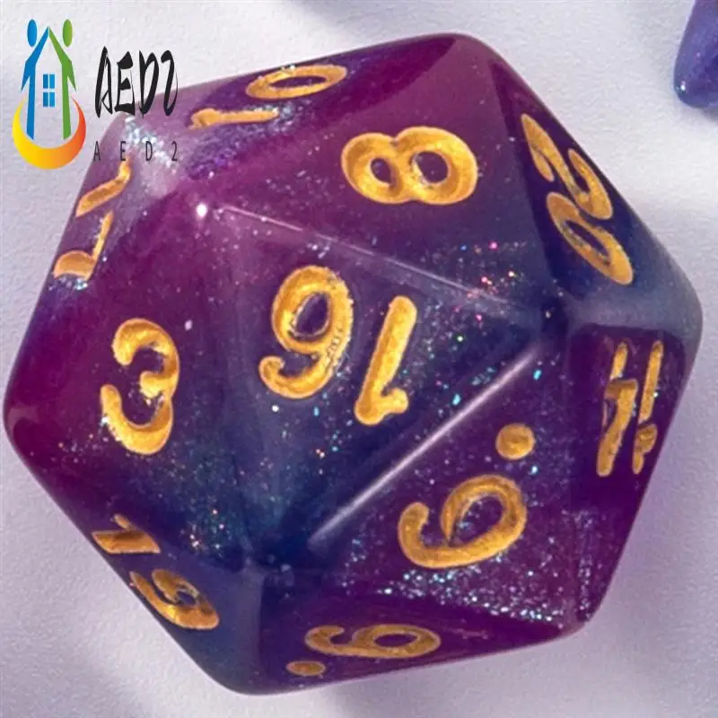 

AED2-Set Of 7 Two-Color Multi-Faceted Digital Dice Running Group Game Colorful Dice DND