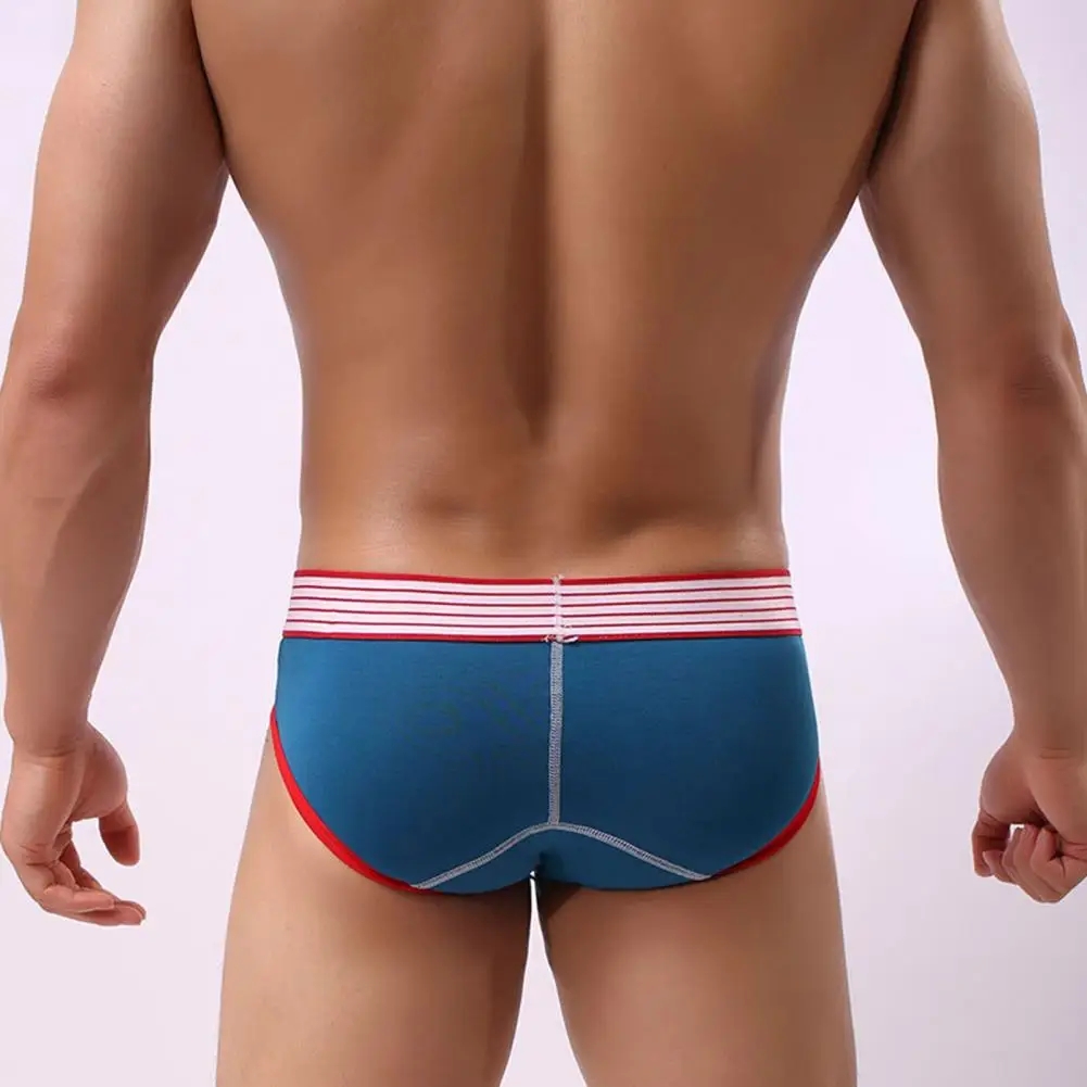 

U-convex Panties Men Panties Men's Low Waist U-convex Briefs Striped Patchwork Comfortable Underwear for Daily Wear Elastic Fit