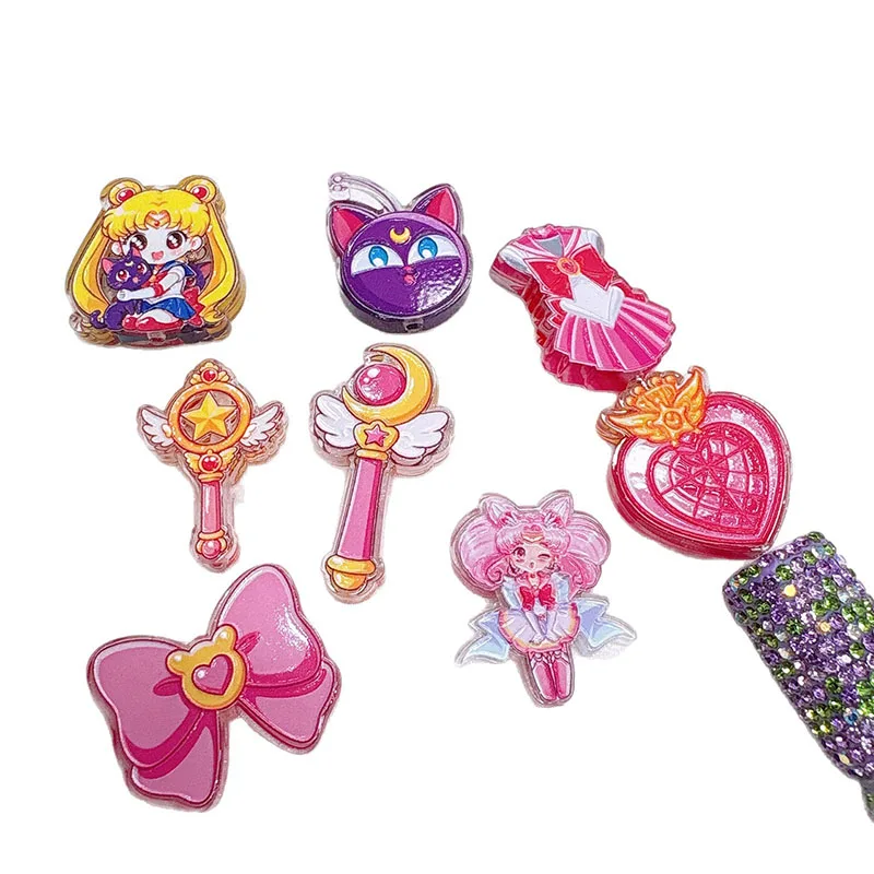 10/20pcs for Sailor Moon through-hole beaded DIY mobile phone chain keychain beaded pen accessory material - view 3