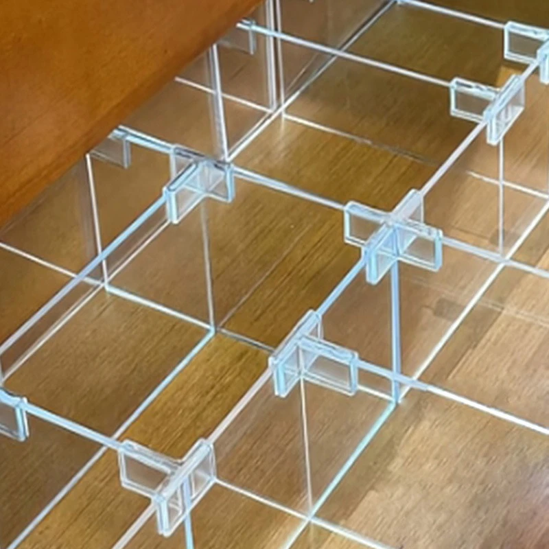 50PCS PC Acrylic Transparent Cross Fixing Clip for Glass Partition KT Board Fish Tank Corner Guard Door Handle
