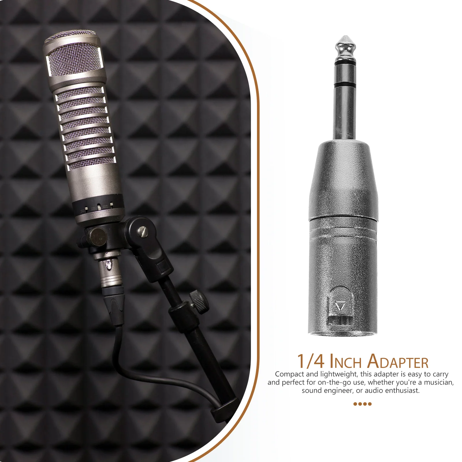

4 Pcs to 1/4 Male TRS Adapter 6.35mm Metal Audio Converter Audio Adapter Coupler Stereo Transmission Cable Accessories