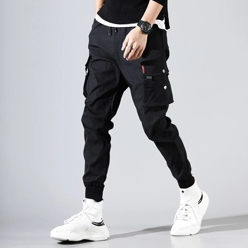 Prowow Workwear pants men summer thin versatile with loose fit multiple pockets casual pants