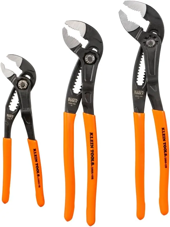 

3-Piece Adjustable Pliers Set with Quick-Adjust Feature, 7-Inch to 12-Inch, Compact Design for Maximum Torque and Secure Grip