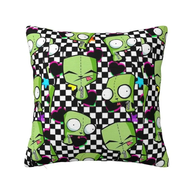 Custom I-Invader Z-Zim Cartoon Square Pillow Case Home Decorative Cushion Cover Throw Pillow for Sofa Double-sided Printing