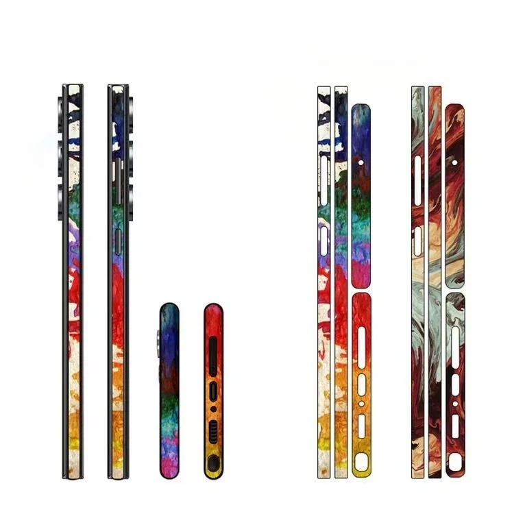2PCS Colorful Phone Side Sticker Frame Film For SAMSUNG Galaxy S26 Ultra S25 S24Ultra S22+ A14 Matte Edge Protector Skin Wrap