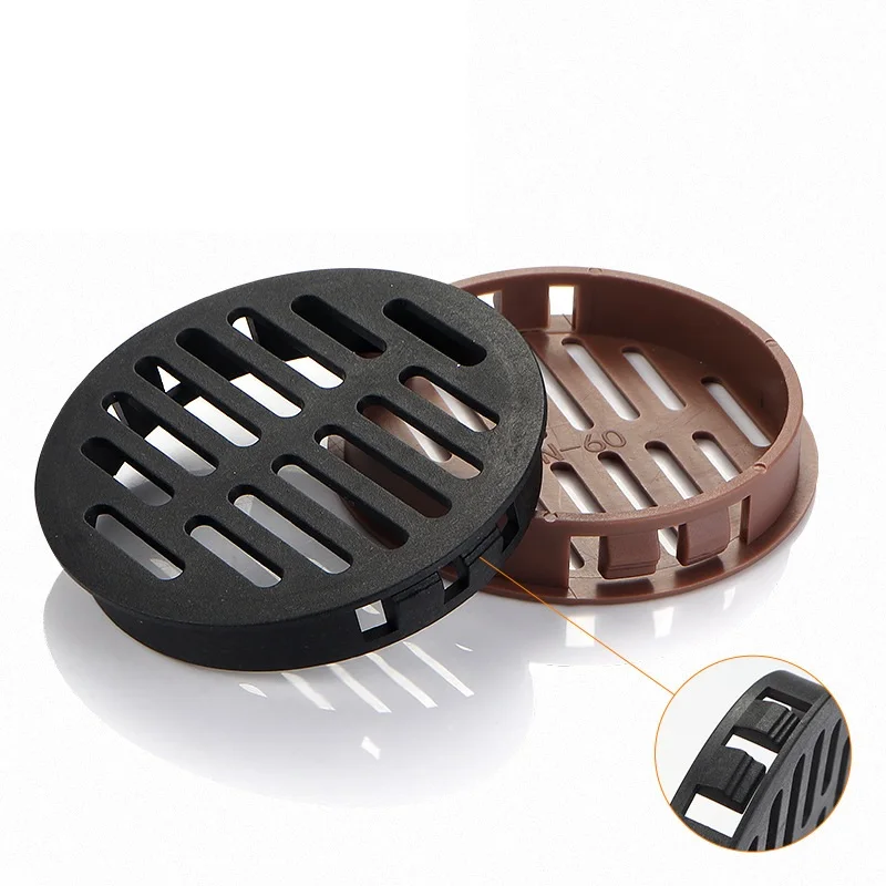 50Pcs Plastic Round Air Vent Cover Grille With Spring Clip Buckle For Furniture Shoe Cabinet Closet