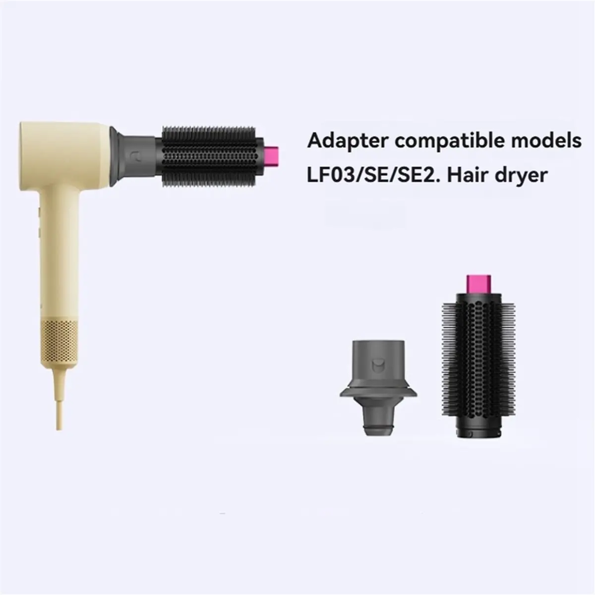 (AD11] Large Round Volumizing Brush with Hair Dryer Adapter for LFSE/SE/SE2 for Up Volumize and Styling Hair A