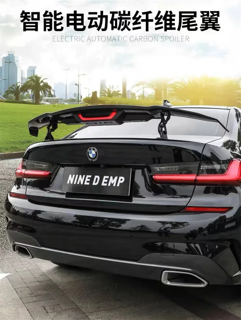 High Quality ABS Carbon Fiber Electric Lift Spoiler Fits For All The Three-Box Sedans Universal spoiler