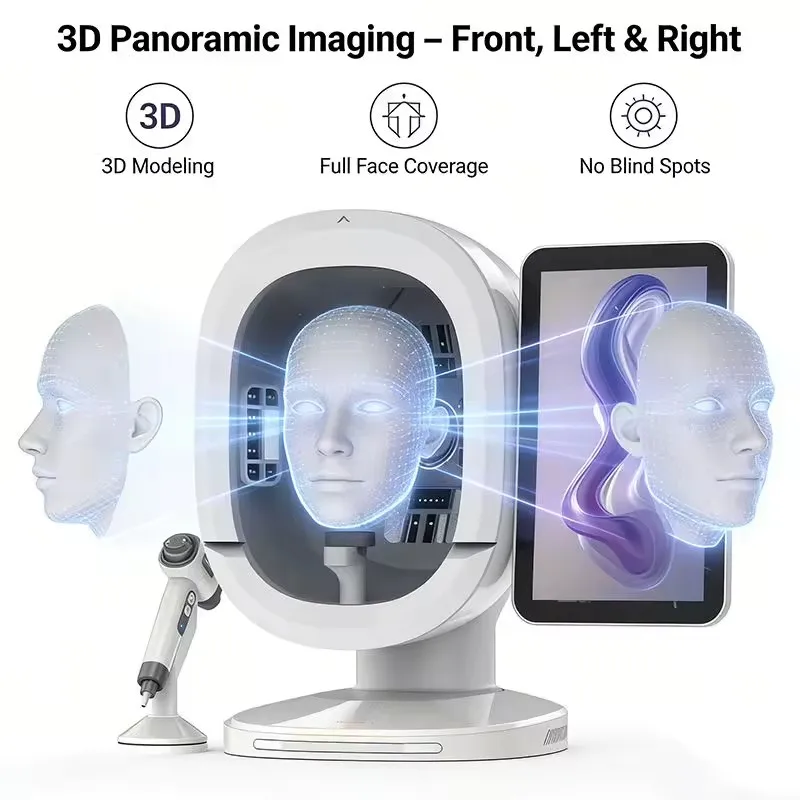 Professional 3D Skin Analysis Machine 19 Languages Available 8 Spectral 36 Million HD Pixels Free Micro Handle