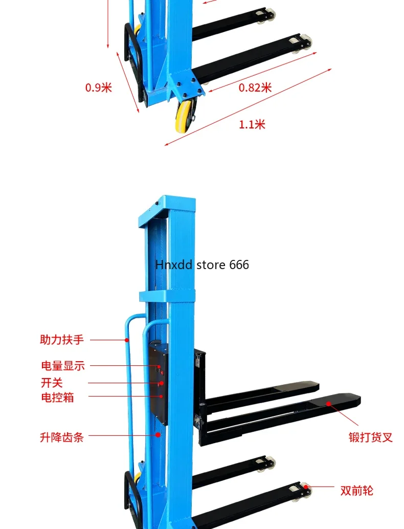 New 1-ton portable electric truck-mounted forklift