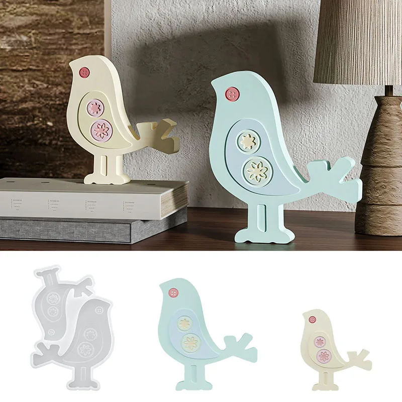 

DIY Two Size Magpie Silicone Mold for Resin Plaster Home Decor Bird Figurine Gypsum Ornament Epoxy Resin Mould