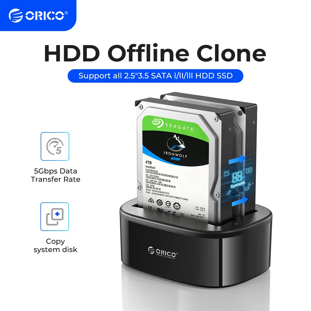 orico-usb-30-a-sata-double-bay-disque-dur-station-d'accueil-pour-25-35-pouce-hdd-ssd-avec-hors-ligne-clone-fonction-[uasp-protocole]