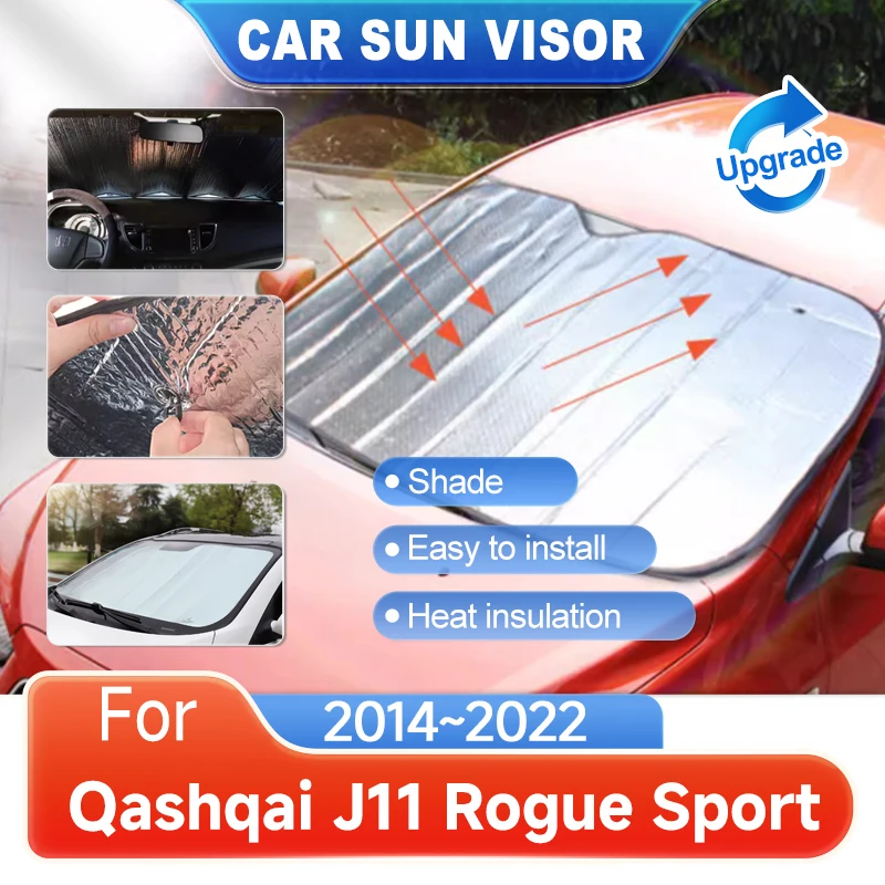 

Car Full Coverage Sunshade For Nissan Qashqai J11 Rogue Sport 2014~2022 2021 Windshield Mat Sunshade Visor Sunscreen Accessories