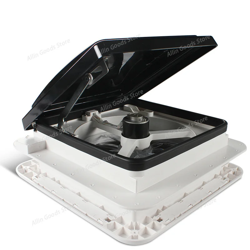 12V DC Manual Control Exhaust Fan Stainless Steel Insect Net for Caravan Yacht Camper,Non-speed adjustable exhaust fan