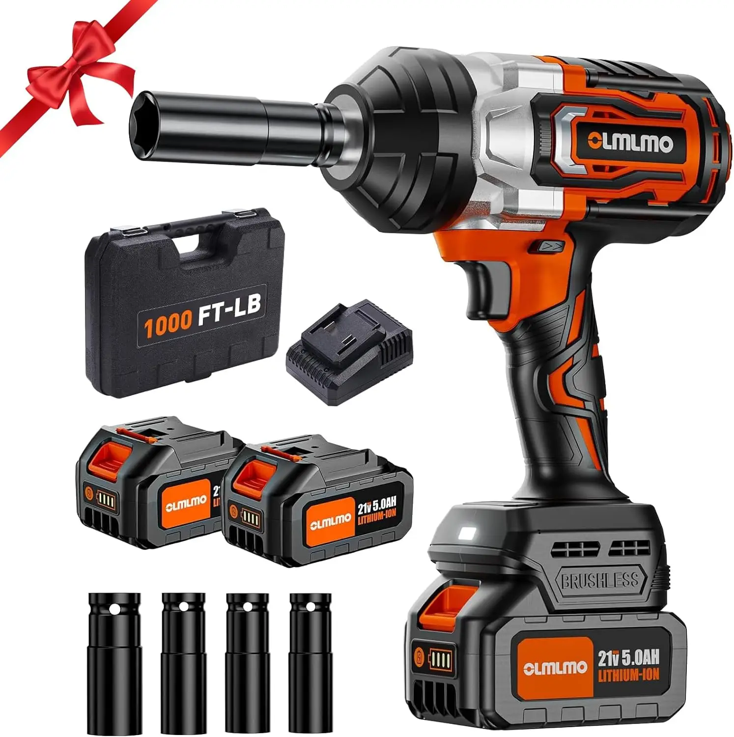 

Cordless Impact Wrench 1/2 Inch,Brushless Max 1000Ft-lbs High Torque Impact Gun Wrench, 2 x 5000mAh Batteries