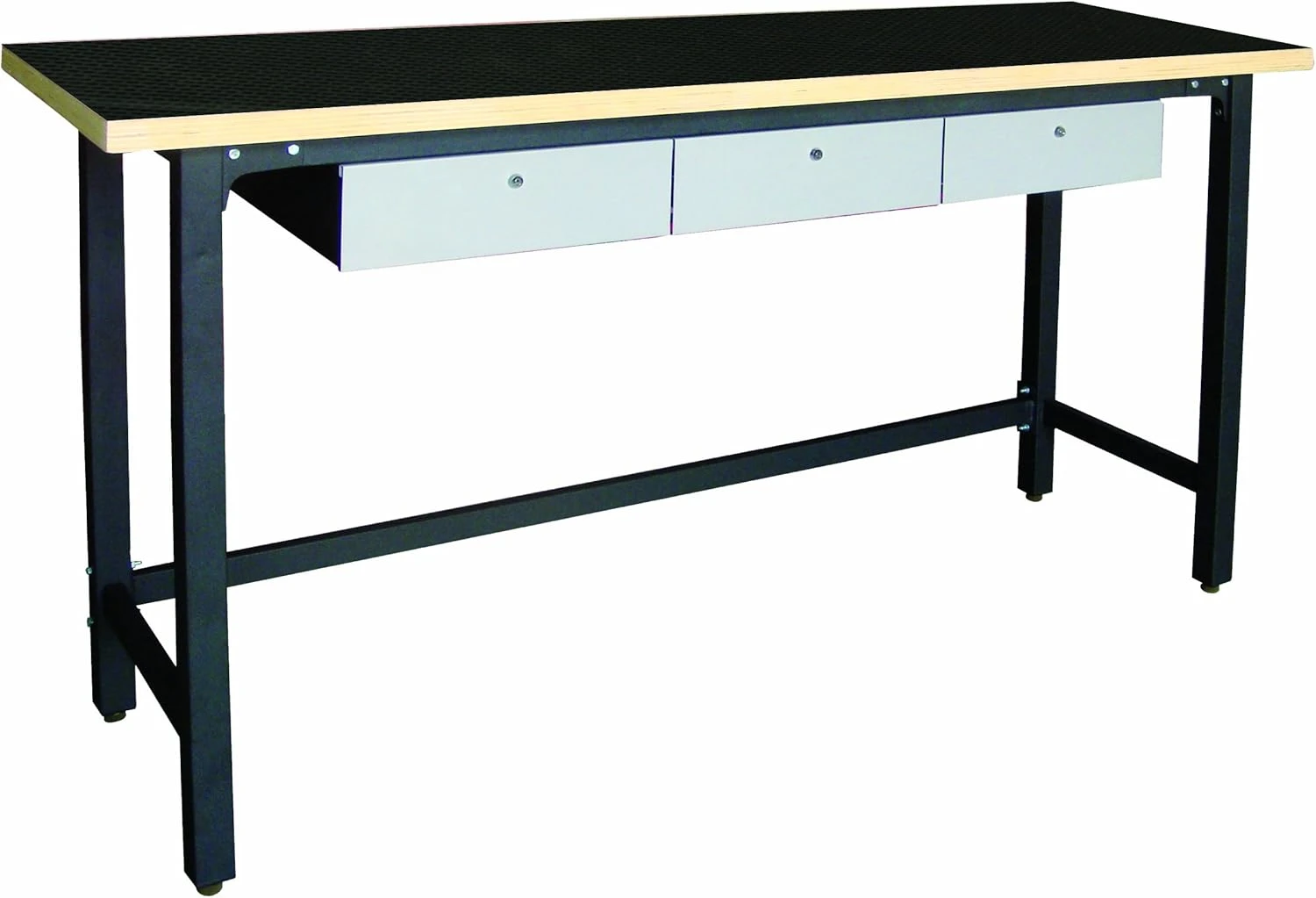 79-Inch Workbench With 3 Drawers and Wood Top, Steel