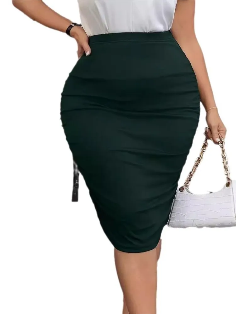 Plus Size Wysoka talia Letnie spódnice midi Kobiety Slim Bodycon Seksowne modne spódnice damskie Koreański styl Biuro Kobieta Spódnice