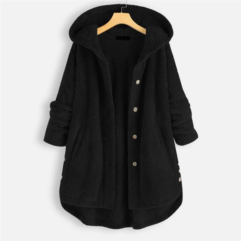 Hooded Jacket Double-sided Velvet Women Outwear Loose Hoodie Fashion Length Warmth Coats Streetwear Plus Size Autumn Winter