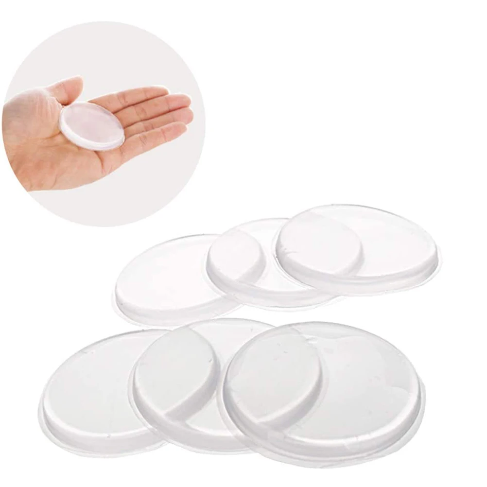 

6pcs Anti-collision Silicone Pad Door Knob Protector Transparent Round Sticker for Handle Cabinet Table Chair Home