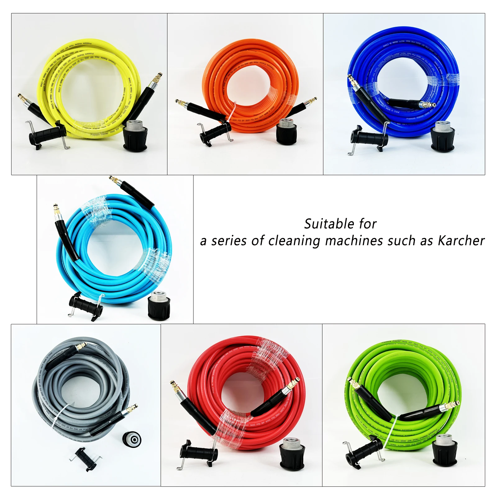 

3800PSI/260Bar Six Color High-pressure Cleaning Machine Extension Pipe 0.5-30M For Krcher K2-K7 Series for Cleaning Balconies