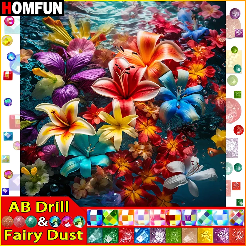 HOMFUN Fairy Dust AB Square/Round Drill 5D DIY Diamond Painting 