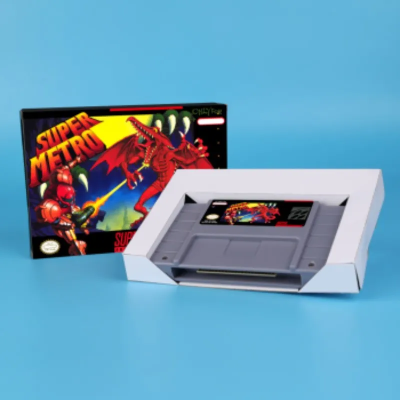 for Super Metroided (Battery Save) 16bit game card for USA NTSC version SNES video game console