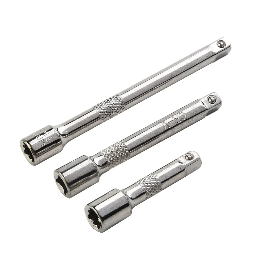 1/4 Inch Chromed Steel Extension Bar Ratchet Socket Wrench Adapter 50/75/100MM For Hand Repair Tools Accessories