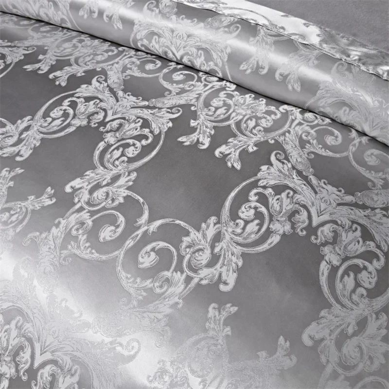 Silver printing bedding set Luxury duvet cover set European royal Style Comforter cover set for home decor with pillowcase
