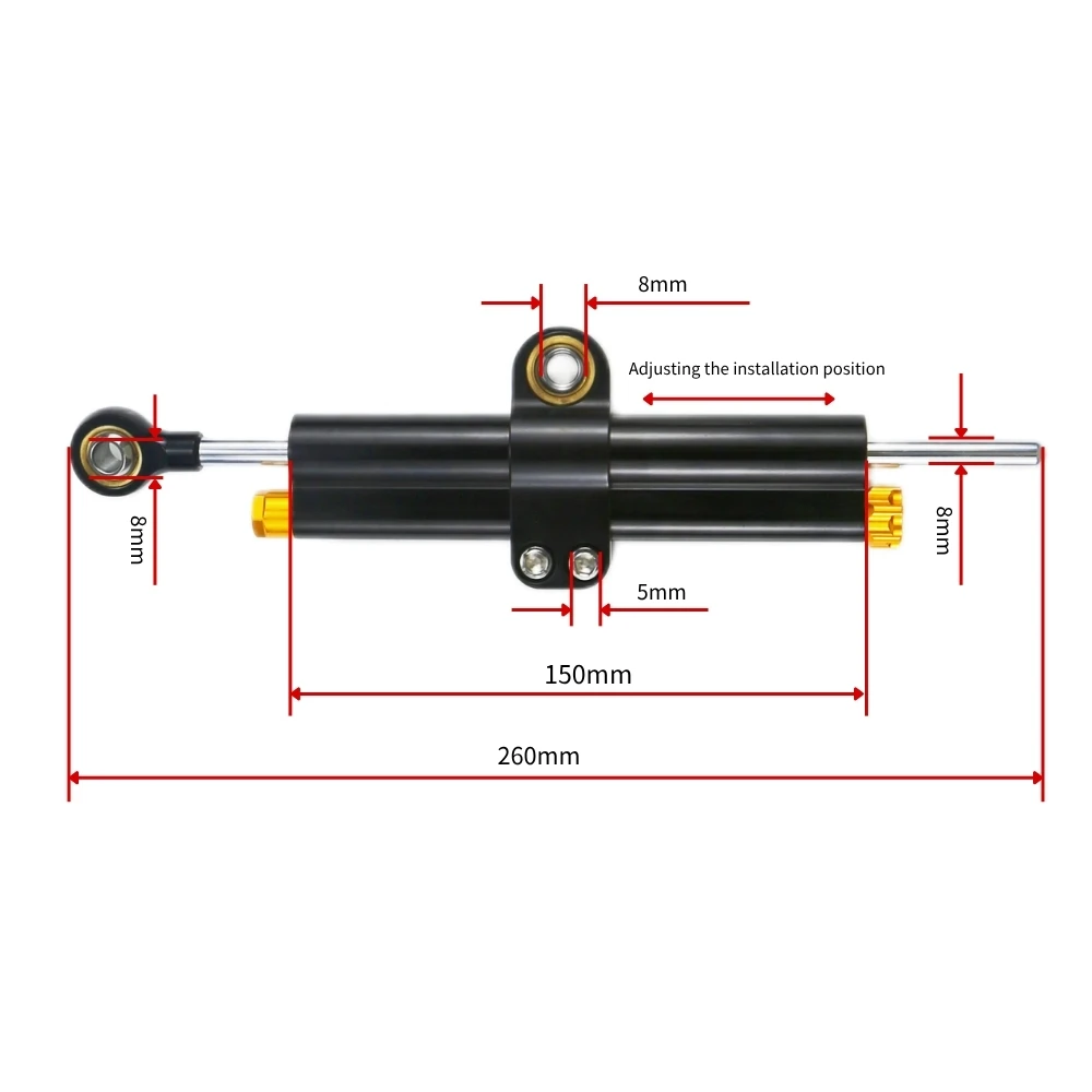 260/365mm para onhlins yamaha YZF-R3 YZF-R6 tdr 250 cs3c cs5 sr1sr125 xjr1300 kawasaki mt07 mto9 zx6r amortecedores de direção da motocicleta