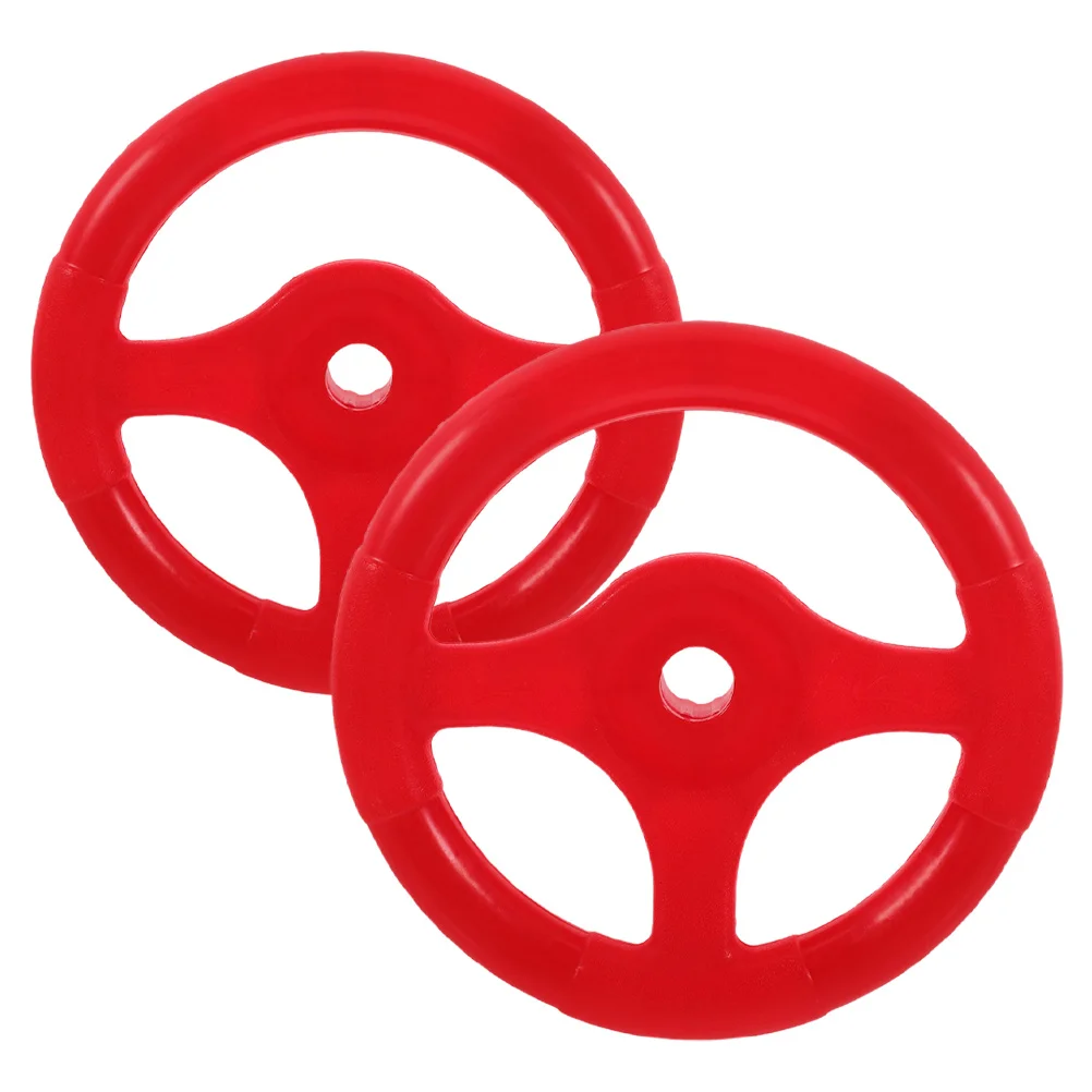 

2Pcs Steering Wheel Car Replacement Bright Color Plastic Durable Rocking Car Playground Accessories Simulation Driving Wheel