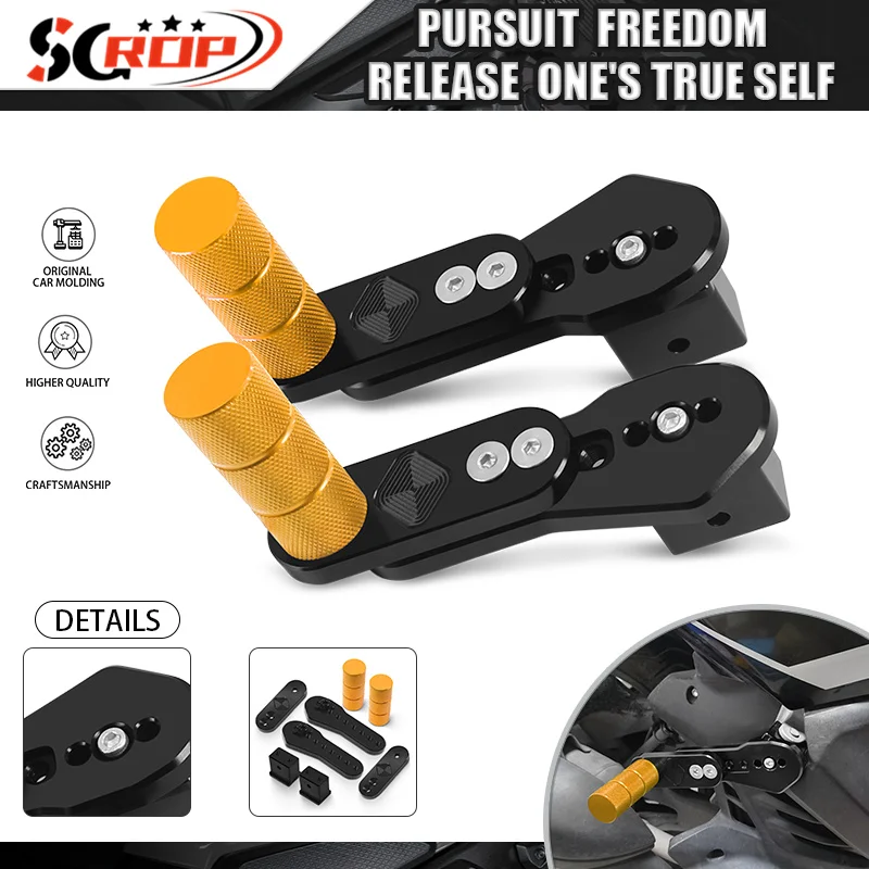 Moto Adjustable Rear Passenger Footpegs For MT-07 MT-09 2014-2024 MT-10 16-24 Multi-angle Telescopic Footrests Pedals mt07 09 10