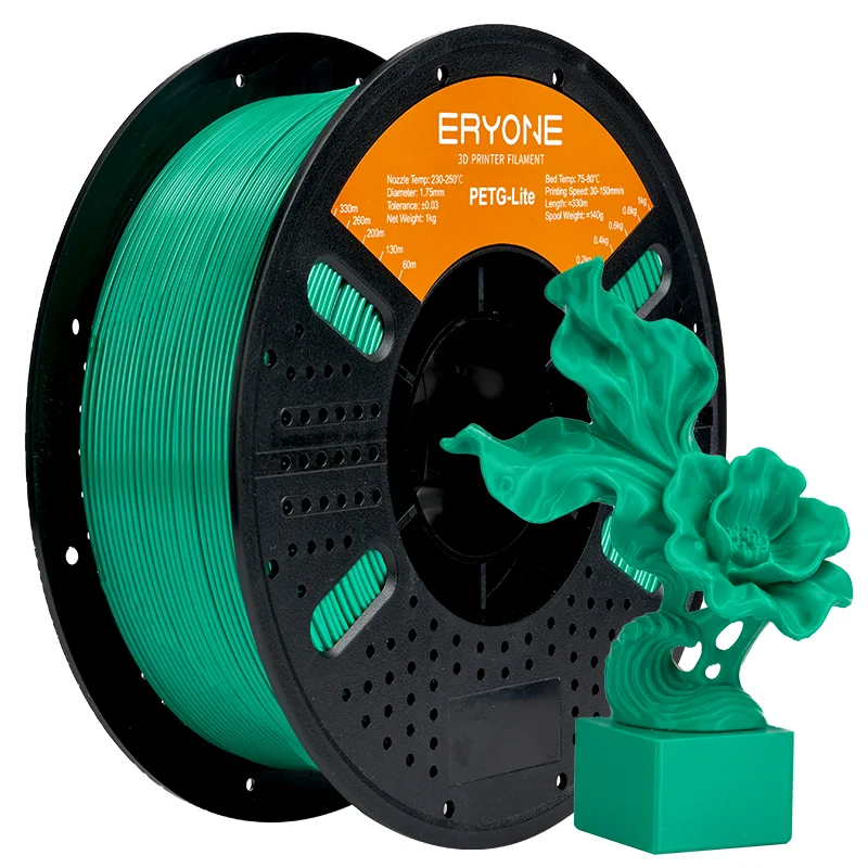 ERYONE 1KG PETG-Lite Filament 1,75mm, Leichtgewichtiges PETG 3D-Drucker Filament, Hohe Zähigkeit Geringe Verformung, 1kg Spule