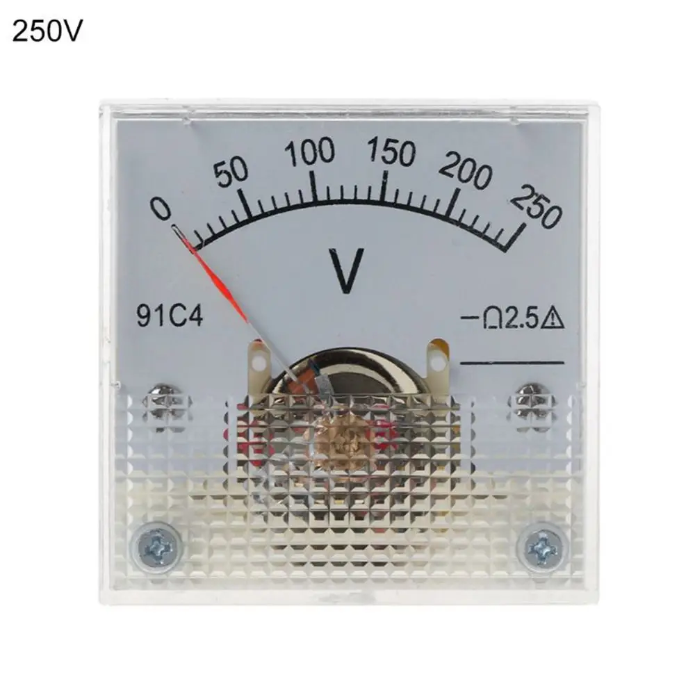 91C4-V DC Voltmeter Pointer Type 0-5V 20V 30V 100V 150V 250V Voltage Meter Class 2.5 Accuracy Analog Panel Meter Home