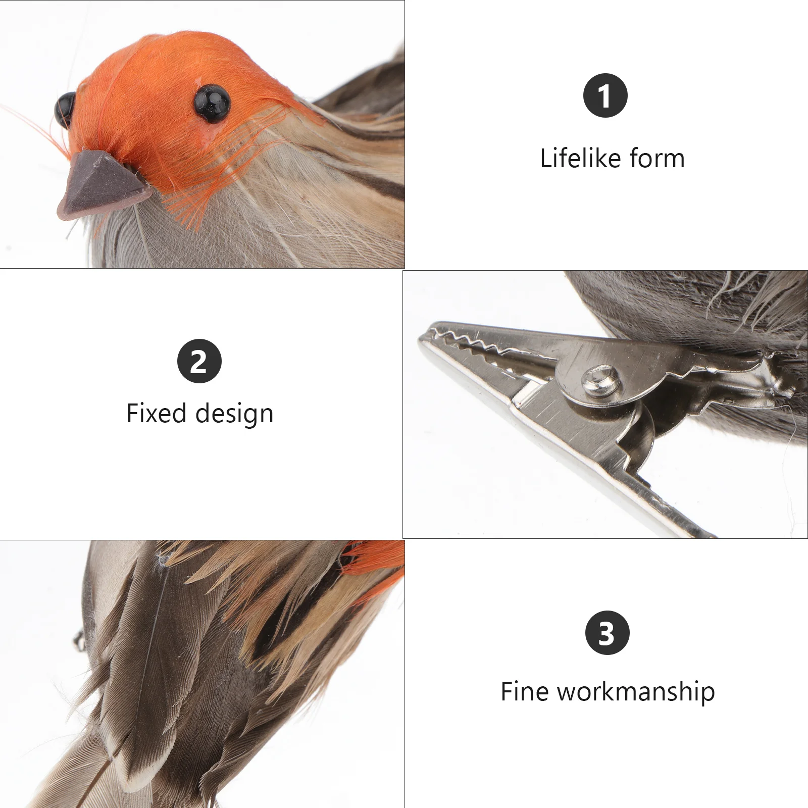 

12Pcs Simulation Birds Lifelike Scene Decor Set Compact Sparrow Ornament Animal Craft Garden Bird Adornment Bird Adornment