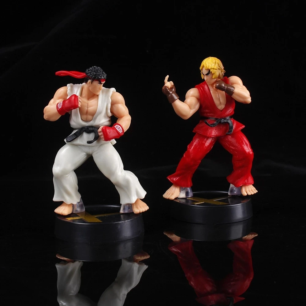 Anime Kawaii Ken Masters Hoshi Ryu Action Figure PVC Toys 10cm Cute Street Fighter Game Dolls Room Decor Birthday Gifts for Boys