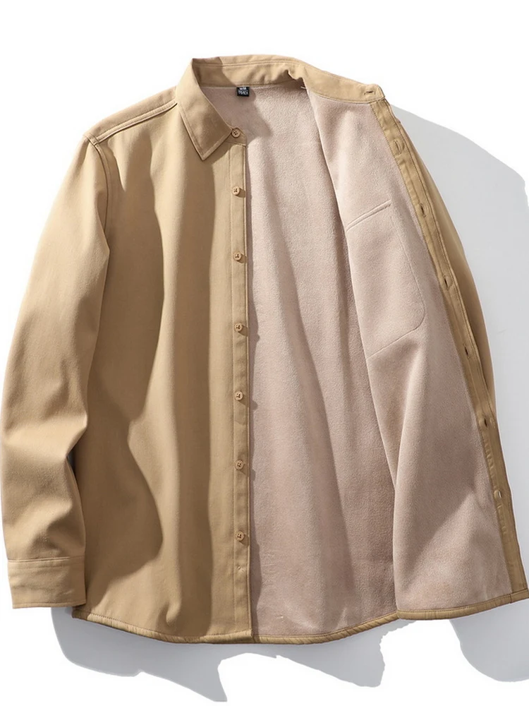 

Autumn Winter New Sle Men's Casual irt Thiened Cotton Fce Lined Outdoor Warm Collar Coat Loose Fit Leisure Sle