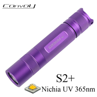 Convoy S2 Plus UV Flashlight with Nichia UV 365nm Led Lanterna High Power 18650 Flash Light Fluorescent Agent Detection Torch