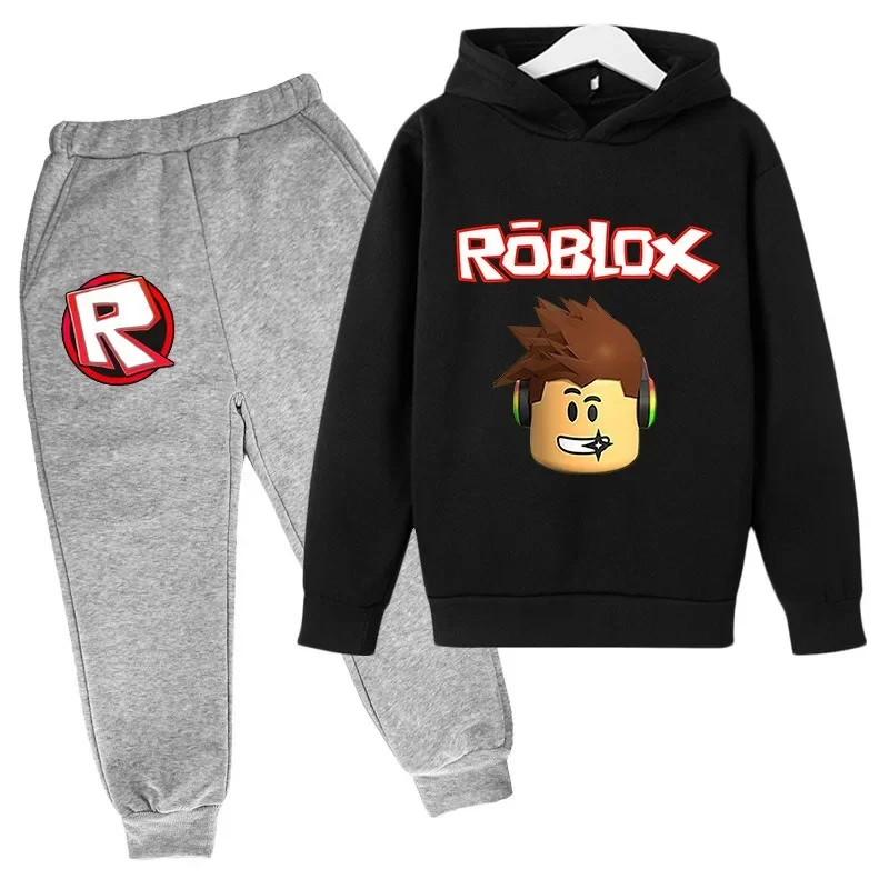 

Game Roblox Peripheral Children Hooded Long Sleeved Pants Set Fashion Trend Sweater Sweatshirt Casual Trousers Birthday Gifts