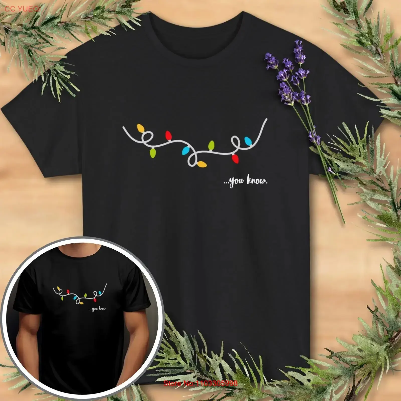 Chemise X Mas avec des guirlandes et vous savez Design de Noël drôle pour les vacances Amoureux parfaits vintage Lavé Élégant