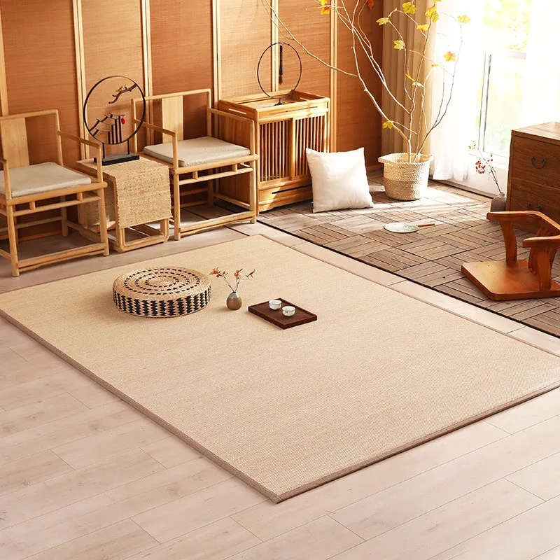 

Японский плетеный напольный коврик, коврик-татами из натуральных волокон для балкона, эркера, гостиной, дышащий летний коврик в стиле бамбука