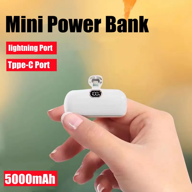 Mini Powerbank Auxiliary Battery for iPhone Samsung Xiaomi Huawei Portable Charger Small Power Bank Digital Display