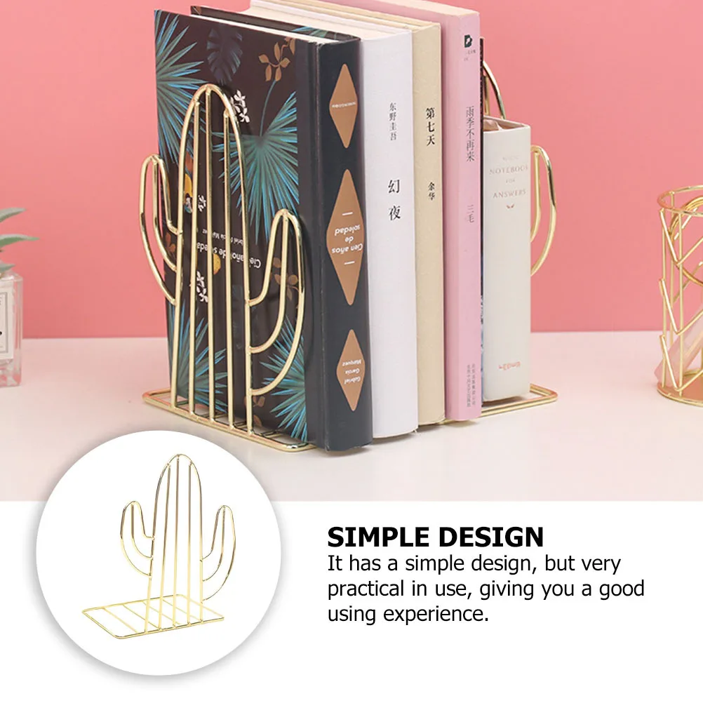 

Cactus Design Bookend Simple Iron Art Book Stand For Home Office Study Room Book Organizer Storage Rack Decorative