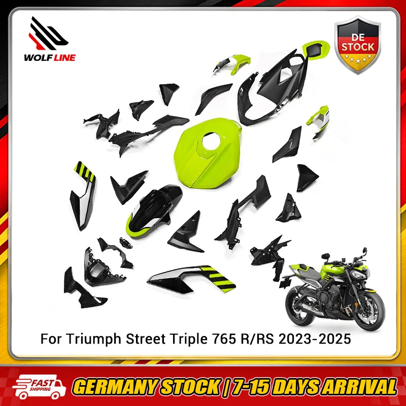 WOLFLINE Kit Carene Complete Carrozzeria Pannelli Copertura Per Triumph Street Triple 765 R / RS 2023-2025 Ricambio Moto 26 Pezzi