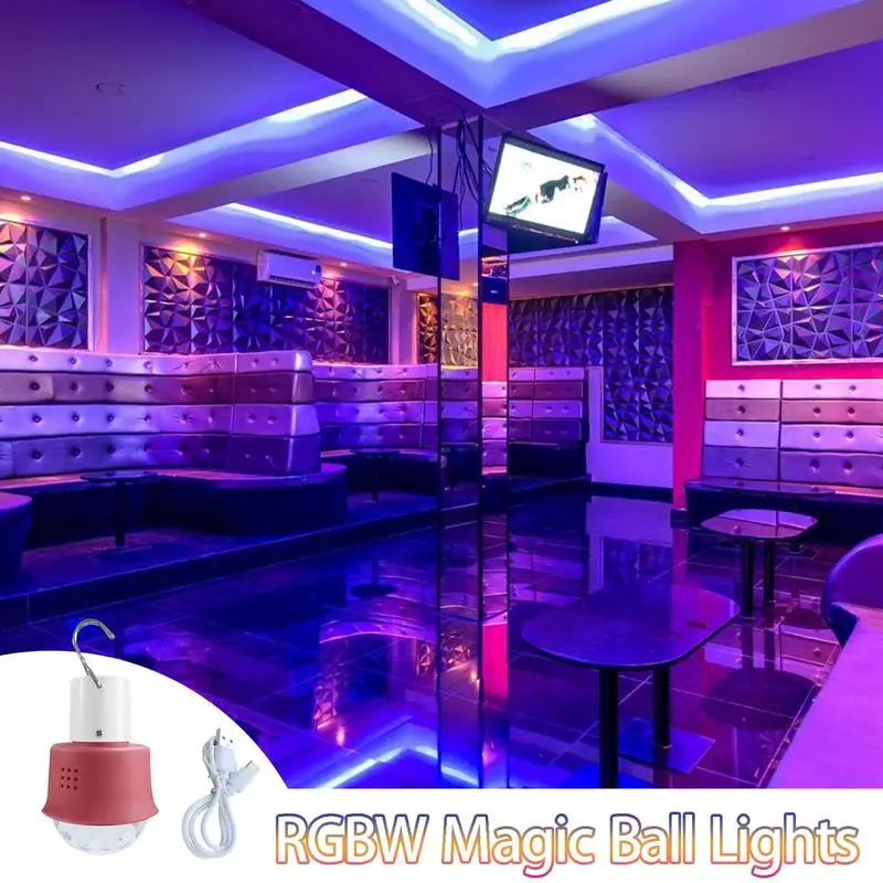 Lampu pesta warna-warni, lampu dekorasi kegiatan ulang tahun lampu bola disko USB berwarna RGBW dalam ruangan