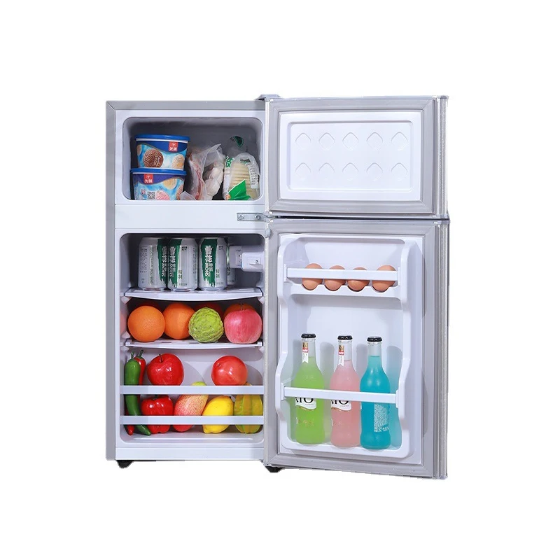 Small Refrigerator Household Small Dormitory Rental with Freezer Refrigeration Mini Double Door Refrigerator 42L 220V