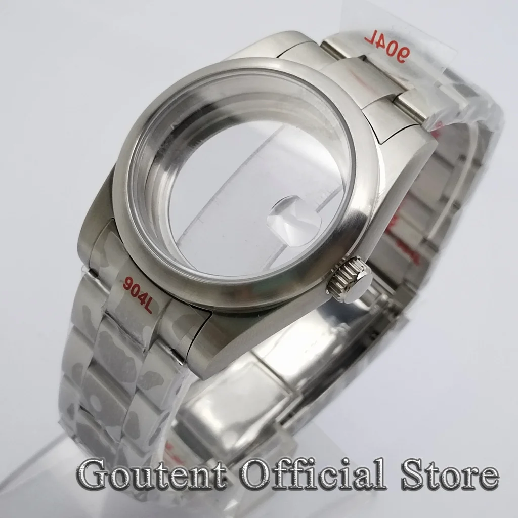 

Goutent Brushed 36mm/39mm Silver Sapphire Watch Case Fit NH34 NH35 NH36 Miyota 8215 DG2813 3804,ETA 2836 2824 PT5000 Movement