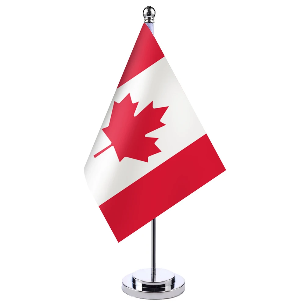 Aerlxemrbrae 14x21cm Office Desk Flag of Canada Banner Polyester Canadian National Flag for Decoration
