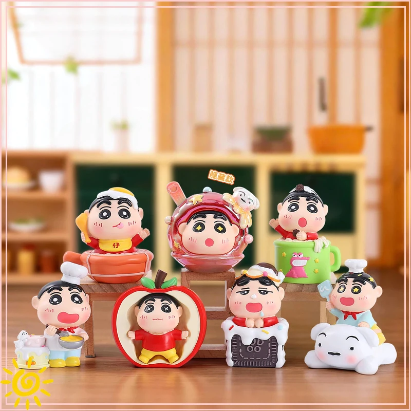 

Cute cartoon immersive food toy Shin-chan blind box anime peripheral home decoration desktop ornaments friend birthday gift