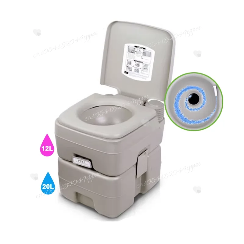 

Flush Commode Leak-proof and Odourless Portable Toilet Portable Toilet for Camping Porta Potty Push-Button Pressurized