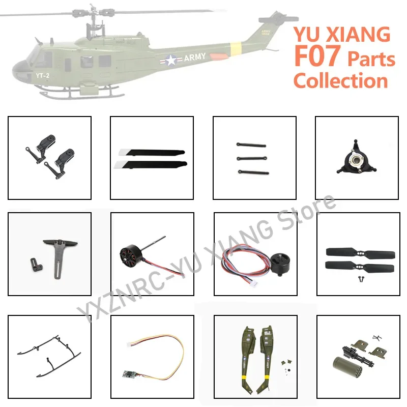 yuxiang F07 1/34 Uh-1 Dual Brushless Helicopter  All spare part Motor Servo  Rotor Housing Fuselage